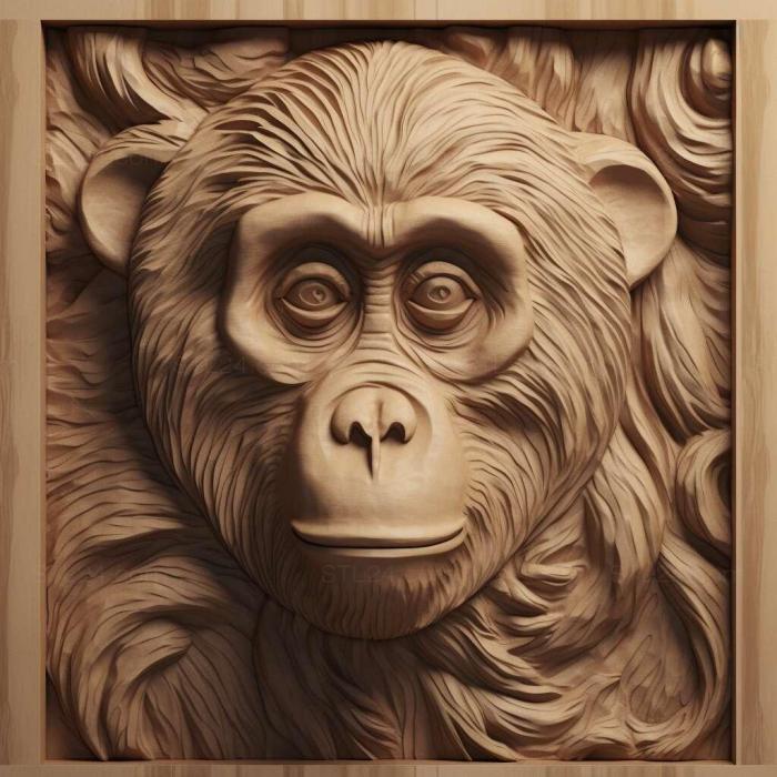 Nature and animals (monkey 1, NATURE_2045) 3D models for cnc